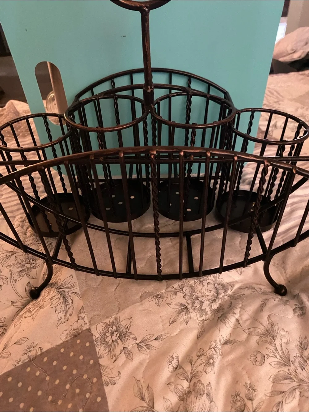 Metal Utensil & Condiment Organizer in Dark Bronze
